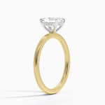 Adorned Mixed Metal Diamond Ring Yellow Gold 18k Radiant Engagement Ring