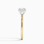 Adorned Mixed Metal Diamond Ring Yellow Gold 18k Round Engagement Ring