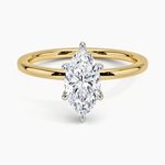 Adorned Mixed Metal Diamond Ring White Gold 18k Marquise Engagement Ring