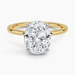 Adorned Mixed Metal Diamond Ring White Gold 18k Oval Engagement Ring