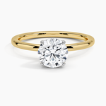Adorned Mixed Metal Diamond Ring White Gold 18k Round Engagement Ring
