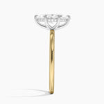 Platinum Adorned Mixed Metal Diamond Ring Yellow Gold 18k Marquise Engagement Ring
