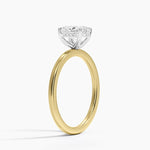 Platinum Adorned Mixed Metal Diamond Ring Yellow Gold 18k Oval Engagement Ring