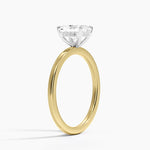 Platinum Adorned Mixed Metal Diamond Ring Yellow Gold 18k Radiant Engagement Ring