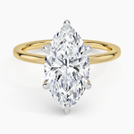 Platinum Adorned Mixed Metal Diamond Ring Platinum Marquise Engagement Ring