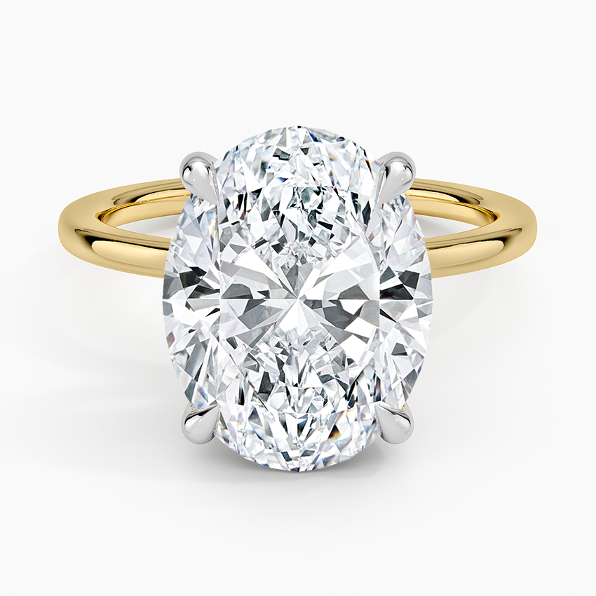 Platinum Adorned Mixed Metal Diamond Ring Platinum Oval Engagement Ring