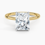 Platinum Adorned Mixed Metal Diamond Ring Platinum Radiant Engagement Ring