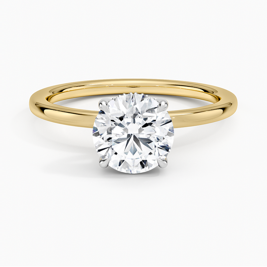 Platinum Adorned Mixed Metal Diamond Ring Platinum Round Engagement Ring