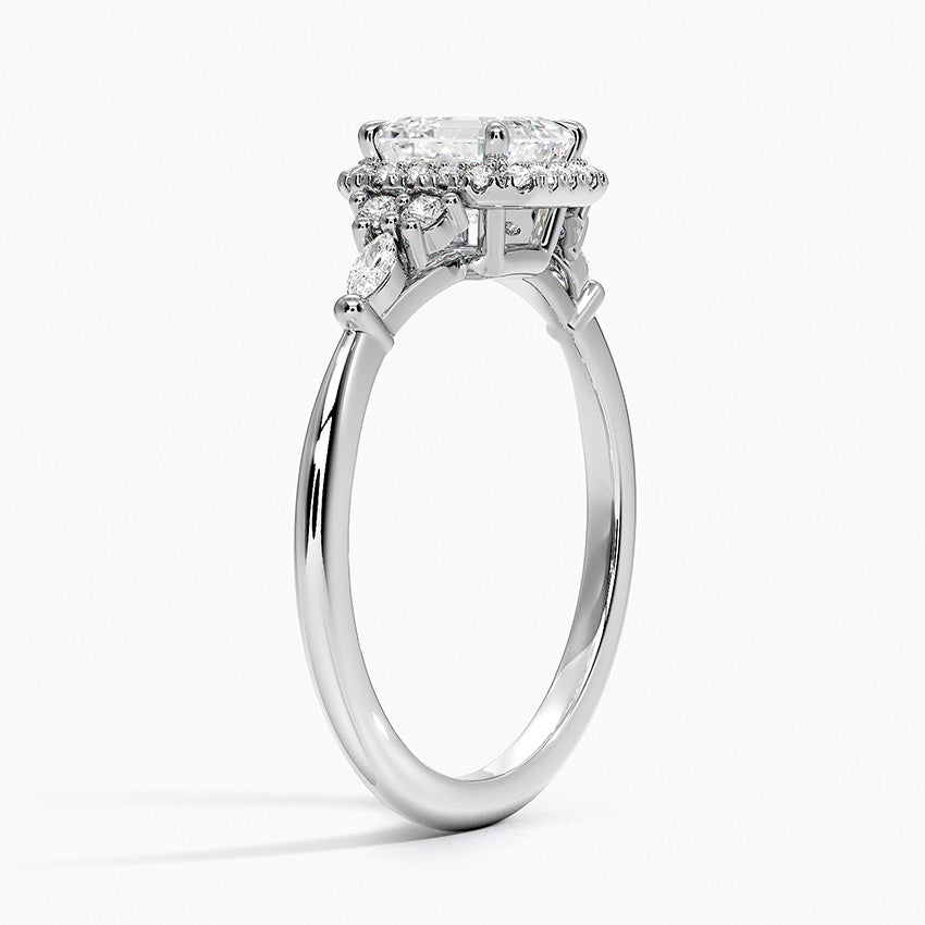 Nadia Halo Diamond Ring (1/4 ct. tw.) Platinum Asscher Engagement Ring