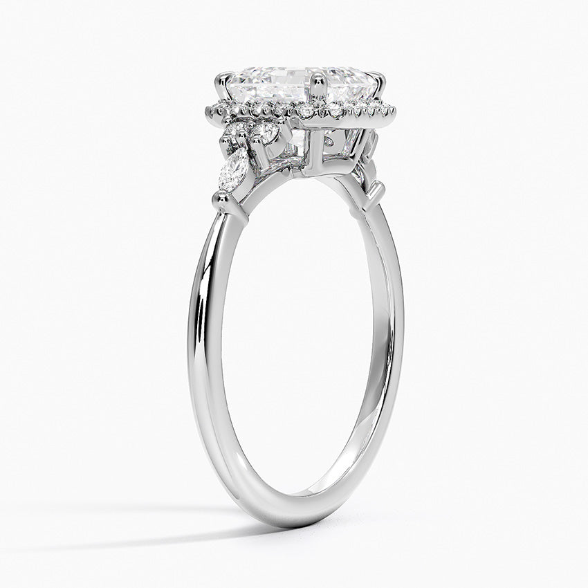 Nadia Halo Diamond Ring (1/4 ct. tw.) Platinum Asscher Engagement Ring