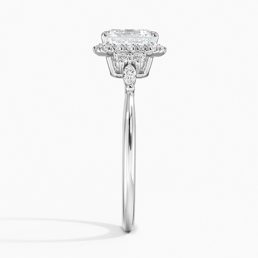 Nadia Halo Diamond Ring (1/4 ct. tw.) Platinum Asscher Engagement Ring