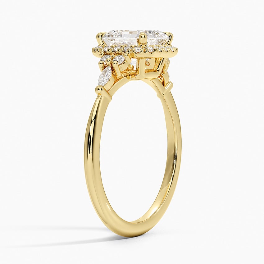 Nadia Halo Diamond Ring (1/4 ct. tw.) Yellow Gold 18k Asscher Engagement Ring