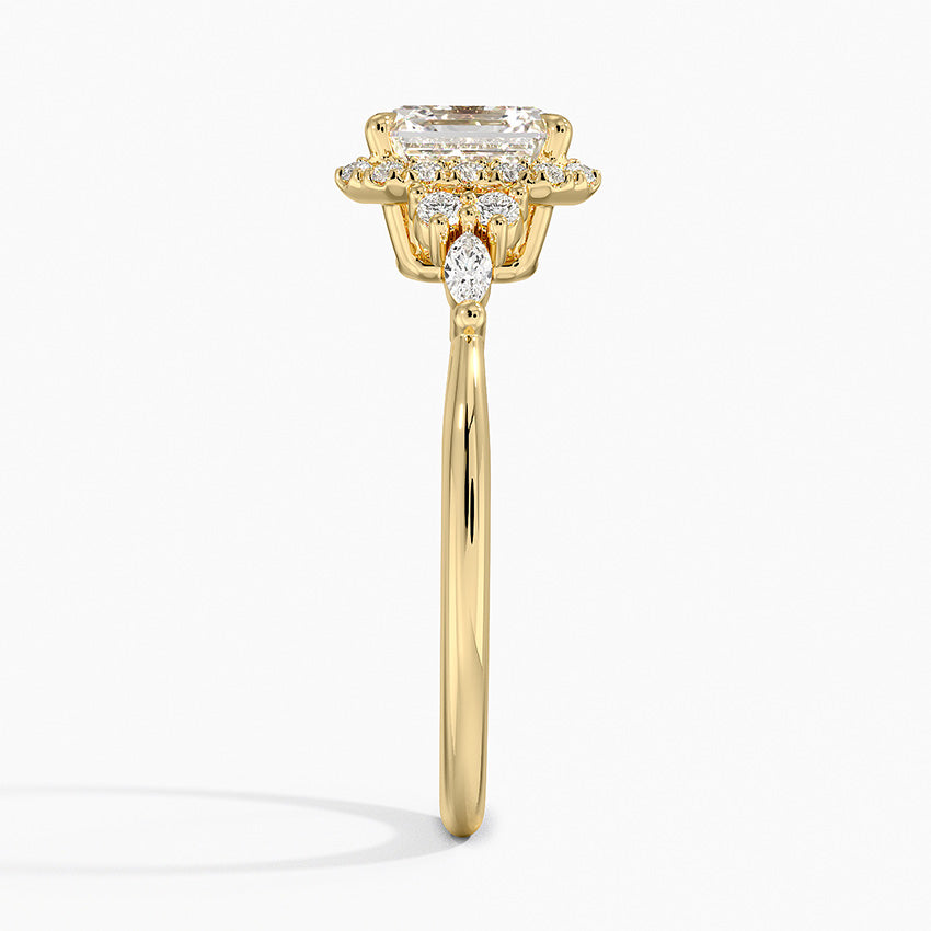 Nadia Halo Diamond Ring (1/4 ct. tw.) Yellow Gold 18k Asscher Engagement Ring