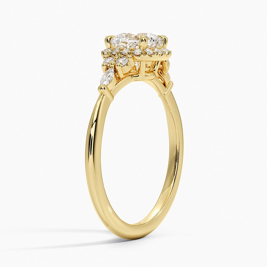 Nadia Halo Diamond Ring (1/4 ct. tw.) Yellow Gold 18k Cushion Engagement Ring