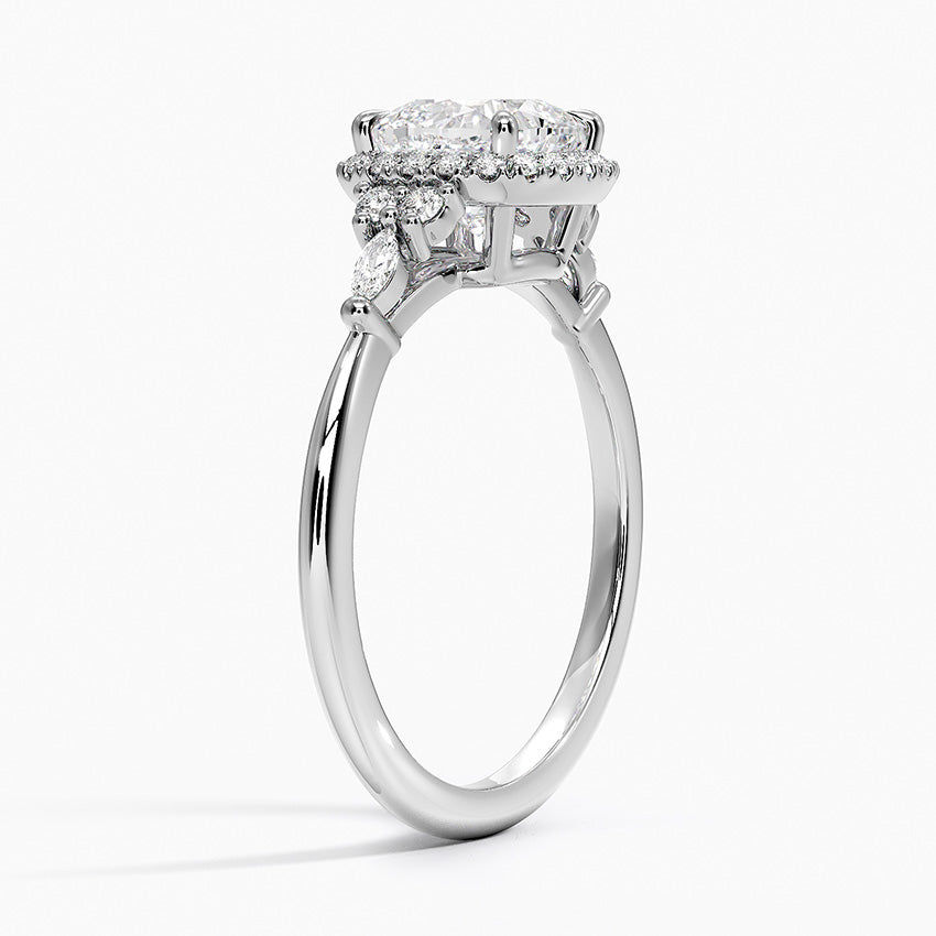 Nadia Halo Diamond Ring (1/4 ct. tw.) Platinum Cushion Engagement Ring