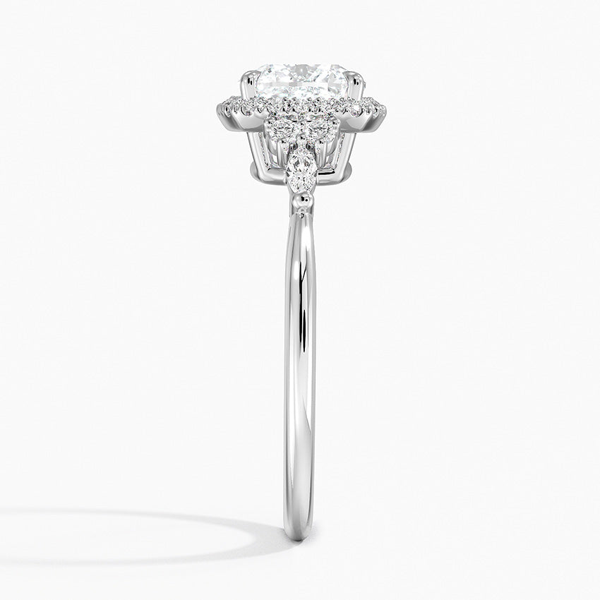 Nadia Halo Diamond Ring (1/4 ct. tw.) Platinum Cushion Engagement Ring