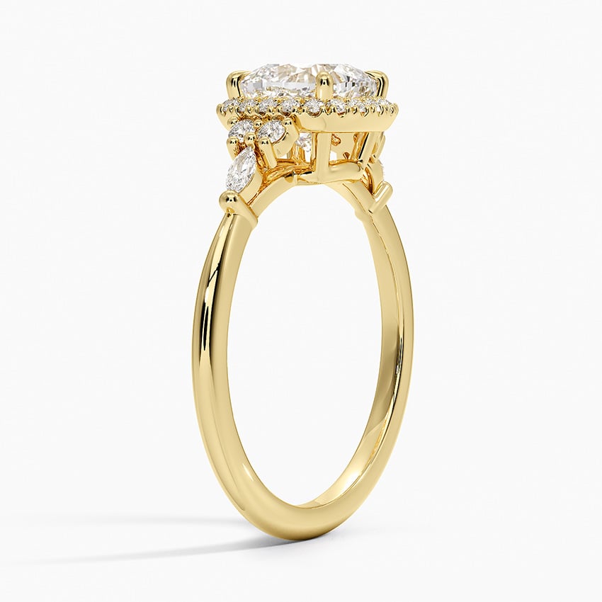 Nadia Halo Diamond Ring (1/4 ct. tw.) Yellow Gold 18k Cushion Engagement Ring