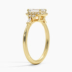 Nadia Halo Diamond Ring (1/4 ct. tw.) Yellow Gold 18k Emerald Engagement Ring
