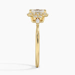 Nadia Halo Diamond Ring (1/4 ct. tw.) Yellow Gold 18k Emerald Engagement Ring