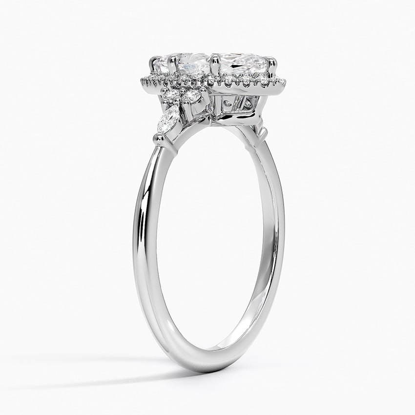 Nadia Halo Diamond Ring (1/4 ct. tw.) Platinum Marquise Engagement Ring