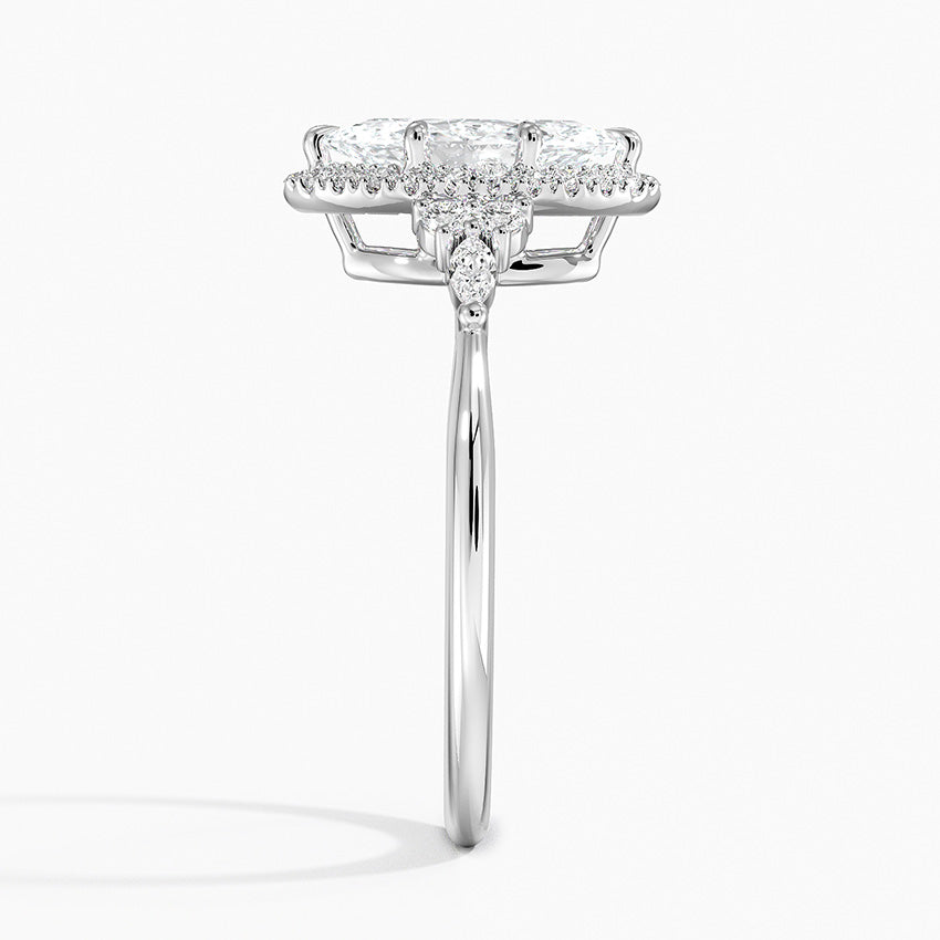 Nadia Halo Diamond Ring (1/4 ct. tw.) Platinum Marquise Engagement Ring