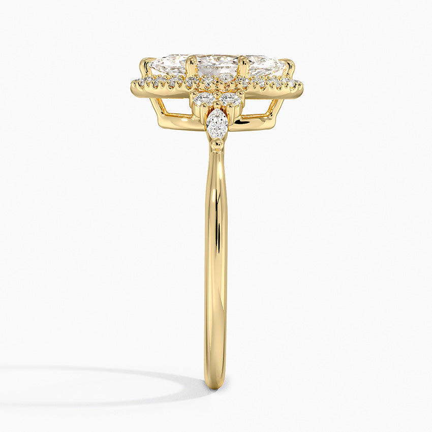 Nadia Halo Diamond Ring (1/4 ct. tw.) Yellow Gold 18k Marquise Engagement Ring