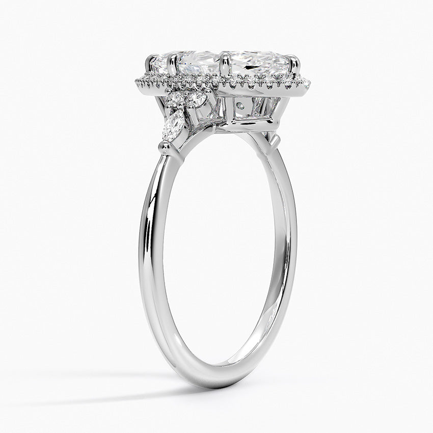 Nadia Halo Diamond Ring (1/4 ct. tw.) Platinum Marquise Engagement Ring