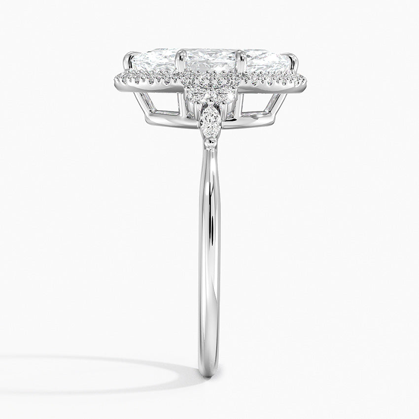 Nadia Halo Diamond Ring (1/4 ct. tw.) Platinum Marquise Engagement Ring