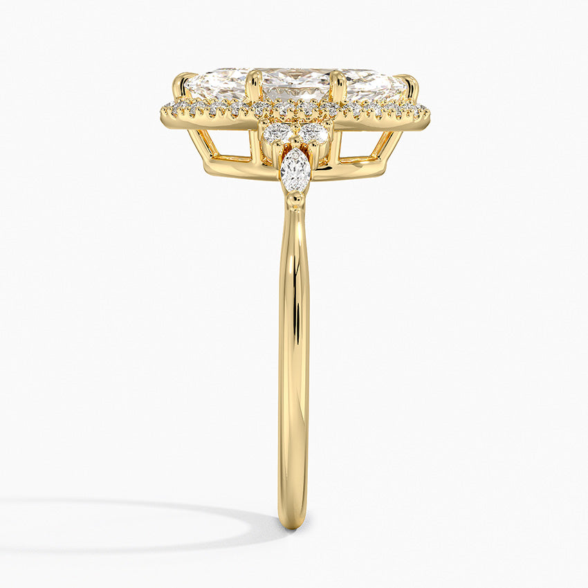 Nadia Halo Diamond Ring (1/4 ct. tw.) Yellow Gold 18k Marquise Engagement Ring