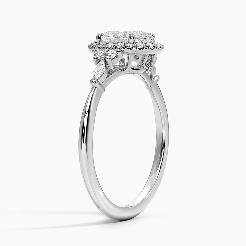 Nadia Halo Diamond Ring (1/4 ct. tw.) Platinum Oval Engagement Ring