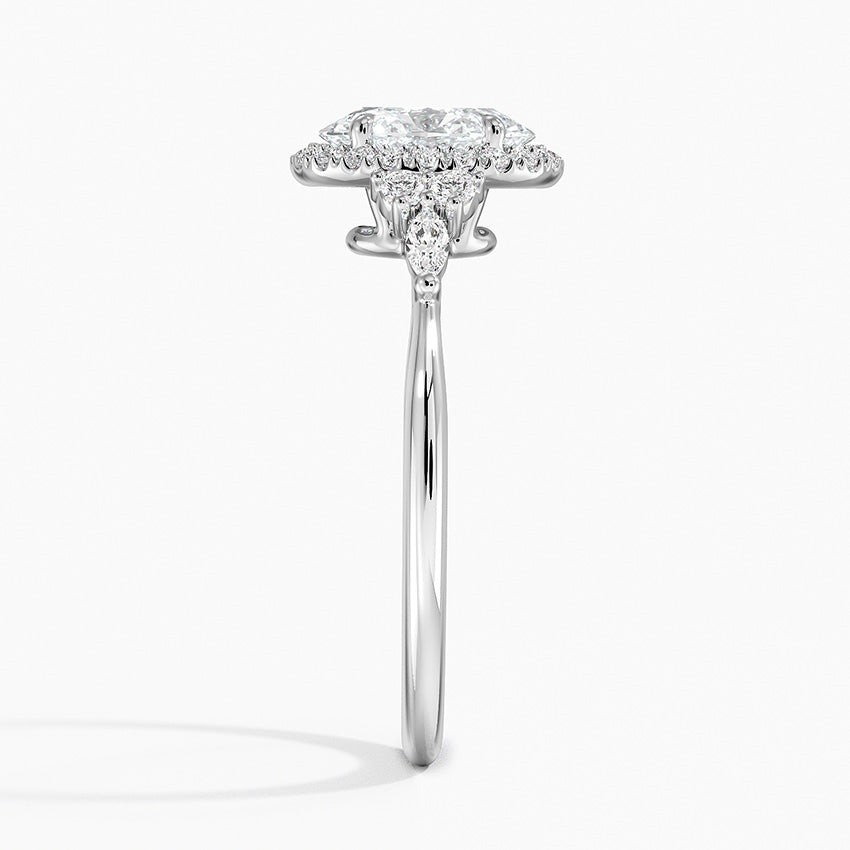 Nadia Halo Diamond Ring (1/4 ct. tw.) Platinum Oval Engagement Ring