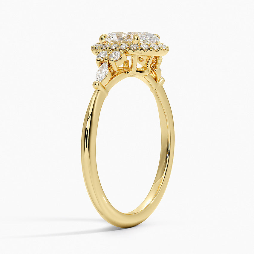 Nadia Halo Diamond Ring (1/4 ct. tw.) Yellow Gold 18k Oval Engagement Ring
