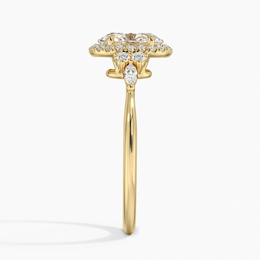 Nadia Halo Diamond Ring (1/4 ct. tw.) Yellow Gold 18k Oval Engagement Ring