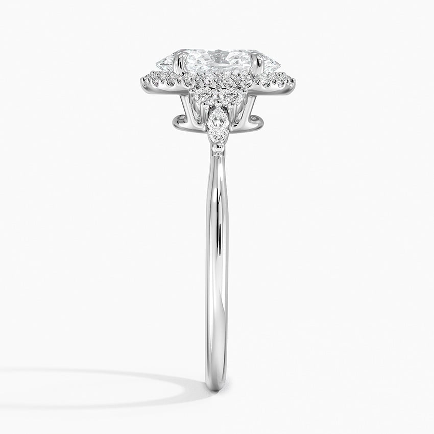 Nadia Halo Diamond Ring (1/4 ct. tw.) Platinum Oval Engagement Ring