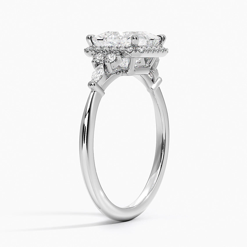 Nadia Halo Diamond Ring (1/4 ct. tw.) Platinum Princess Engagement Ring