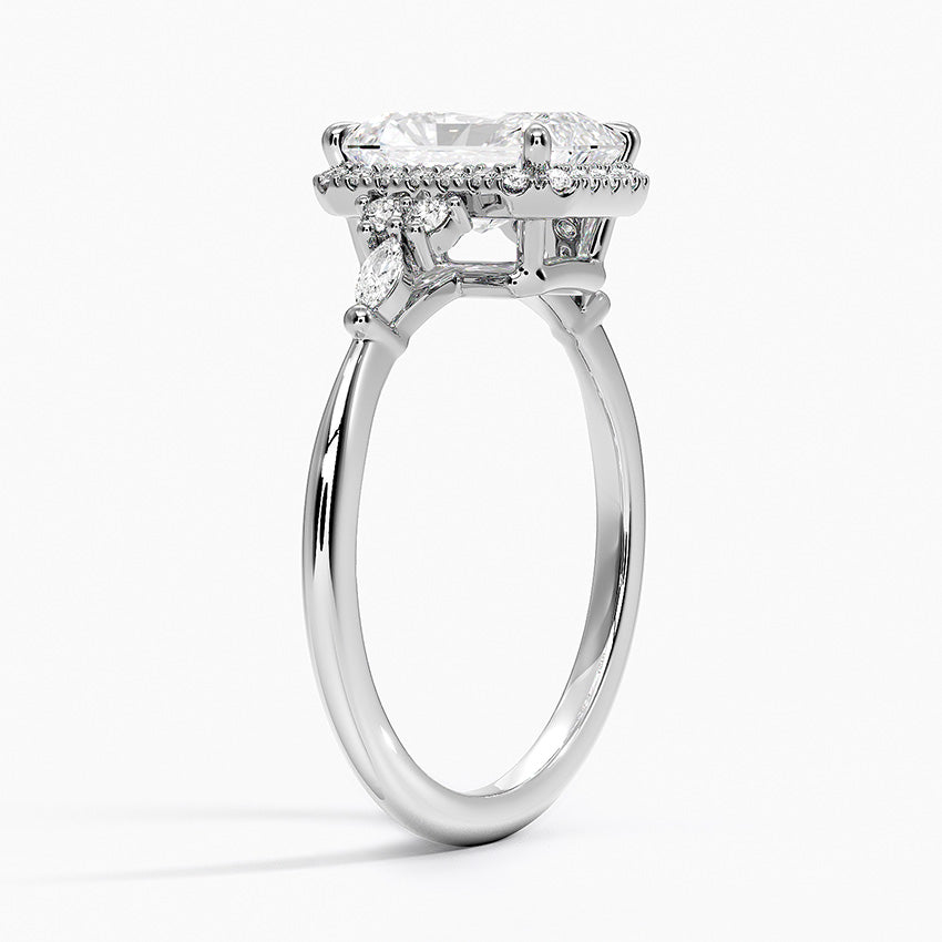 Nadia Halo Diamond Ring (1/4 ct. tw.) Platinum Radiant Engagement Ring