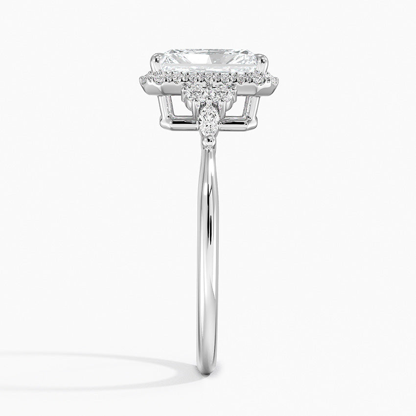 Nadia Halo Diamond Ring (1/4 ct. tw.) Platinum Radiant Engagement Ring