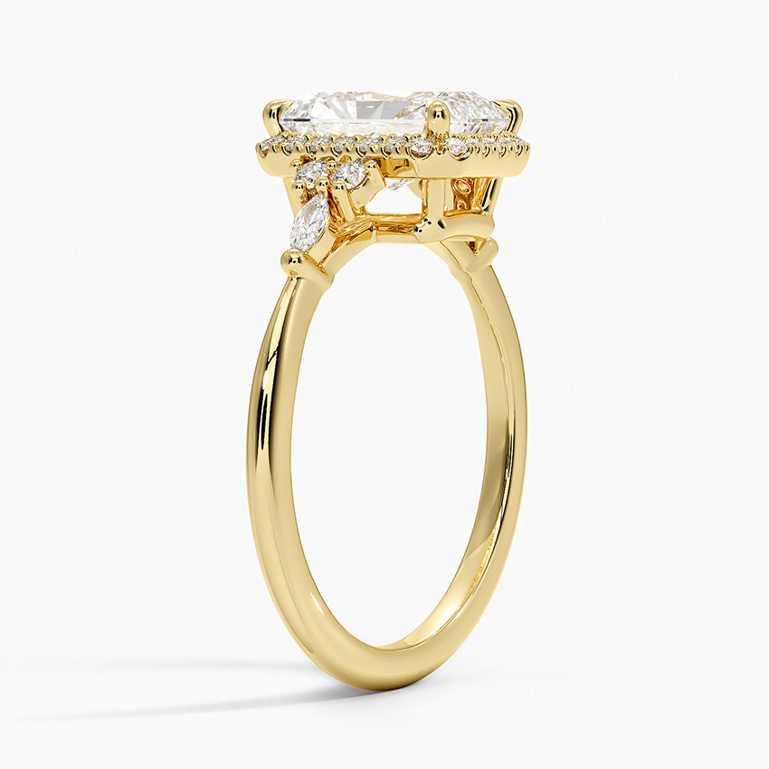 Nadia Halo Diamond Ring (1/4 ct. tw.) Yellow Gold 18k Radiant Engagement Ring