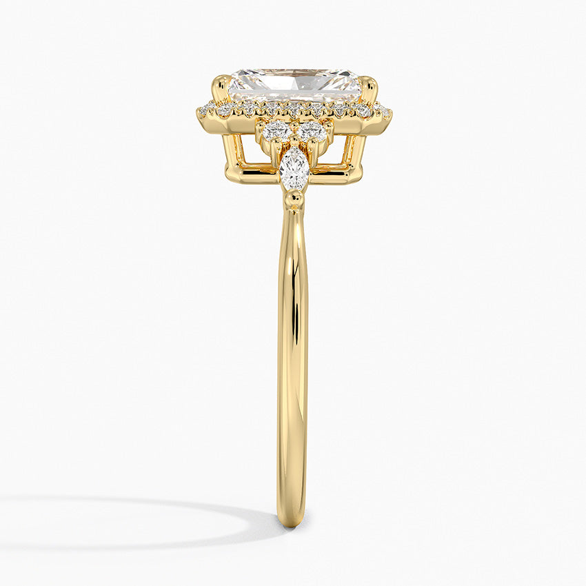 Nadia Halo Diamond Ring (1/4 ct. tw.) Yellow Gold 18k Radiant Engagement Ring