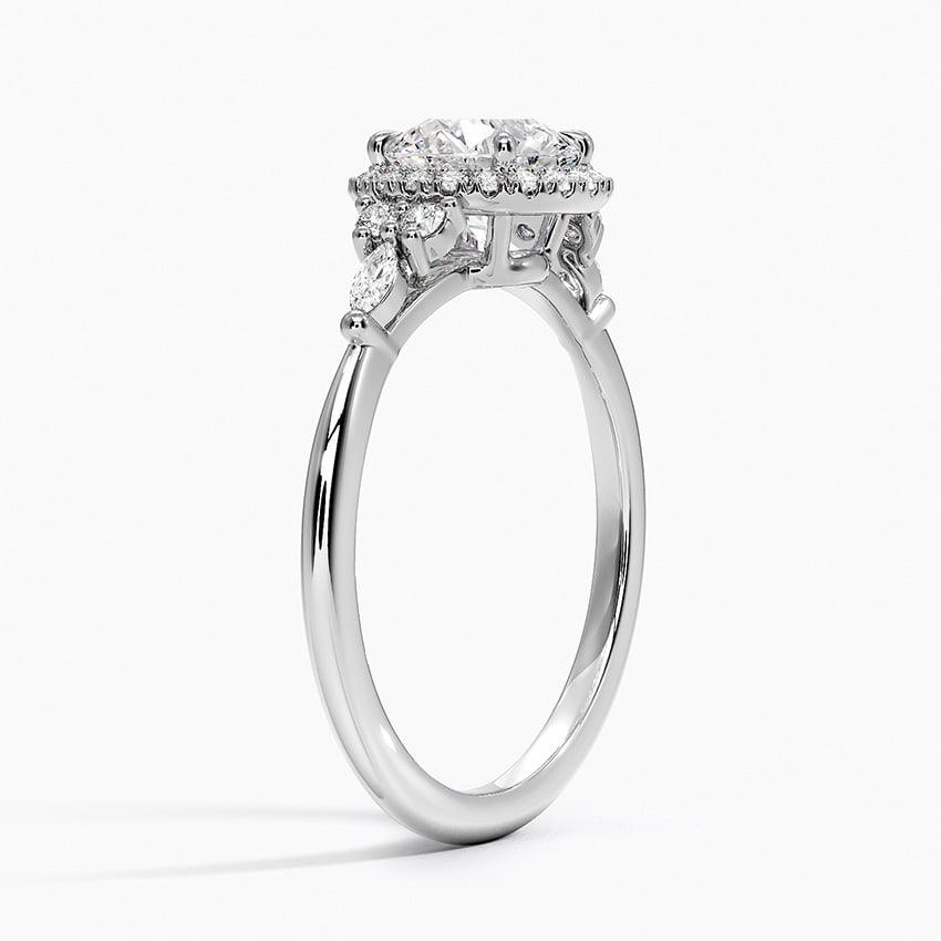 Nadia Halo Diamond Ring (1/4 ct. tw.) Platinum Round Engagement Ring