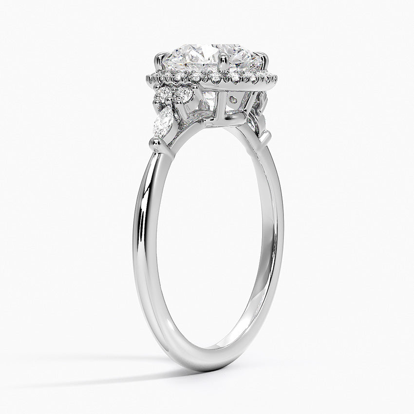 Nadia Halo Diamond Ring (1/4 ct. tw.) Platinum Round Engagement Ring