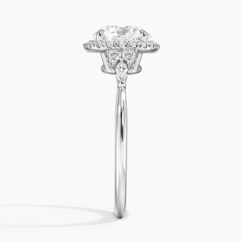 Nadia Halo Diamond Ring (1/4 ct. tw.) Platinum Round Engagement Ring