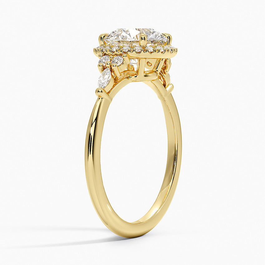Nadia Halo Diamond Ring (1/4 ct. tw.) Yellow Gold 18k Round Engagement Ring