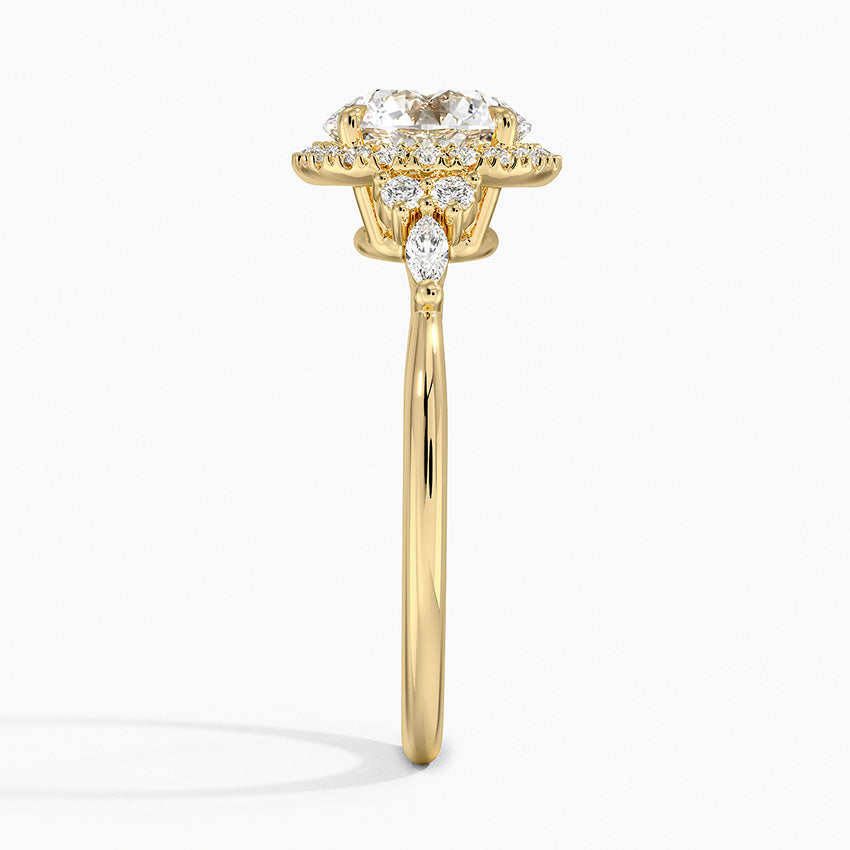 Nadia Halo Diamond Ring (1/4 ct. tw.) Yellow Gold 18k Round Engagement Ring