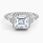 Nadia Halo Diamond Ring (1/4 ct. tw.) Platinum Asscher Engagement Ring