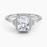 Nadia Halo Diamond Ring (1/4 ct. tw.) Platinum Radiant Engagement Ring