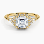 Nadia Halo Diamond Ring (1/4 ct. tw.) Yellow Gold 18k Asscher Engagement Ring