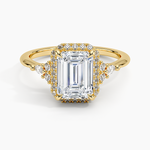 Nadia Halo Diamond Ring (1/4 ct. tw.) Yellow Gold 18k Emerald Engagement Ring