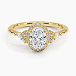 Nadia Halo Diamond Ring (1/4 ct. tw.) Yellow Gold 18k Oval Engagement Ring