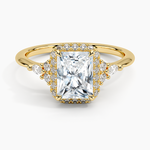 Nadia Halo Diamond Ring (1/4 ct. tw.) Yellow Gold 18k Radiant Engagement Ring